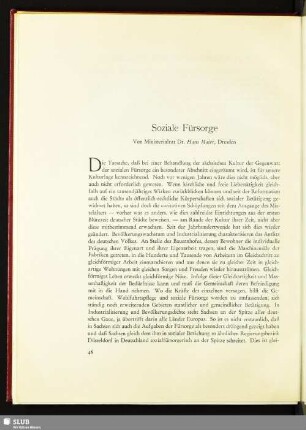 Soziale Fürsorge