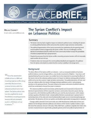 The Syrian conflict’s impact on Lebanese politics