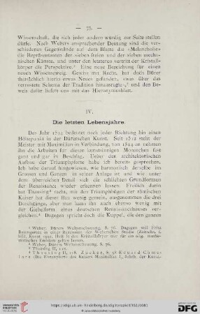 IV. Die letzten Lebensjahre