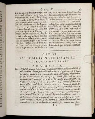 Cap. VI. De Religione In Deum Et Theologia Naturali.