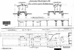 Reutlingen Hbf: Empfangsgebäude Verladerampe Überdachung Grundriss