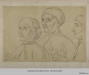 Drei Männer (nach Sebastiansmarter von Giovanni Santo in der Galleria Nazionale in Urbino)