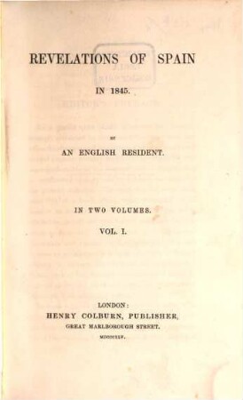 Revelations of Spain in 1845. 1