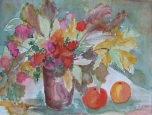 Herbststrauß mit Obst