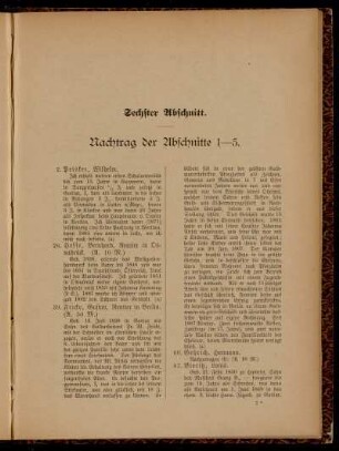Sechster Abschnitt. Nachtrag der Abschnitte 1 - 5