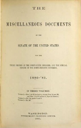 Senate documents. [340.] 1881/82, Vol. 1 = Congress 47, Sess. 1