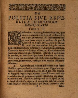 De Politia Sive Republica Hebraeorum Exercitatio