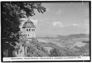 Sächsische Schweiz. Festung Königstein. Friedrichsburg mit Thürmsdorf und Kleinem Bärenstein