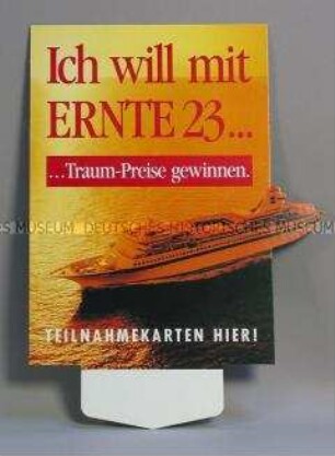 Werbeaufsteller für "Ernte 23"-Zigaretten