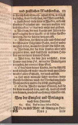 Von der Ewigkeit und Verlangen nach dem Himmel.