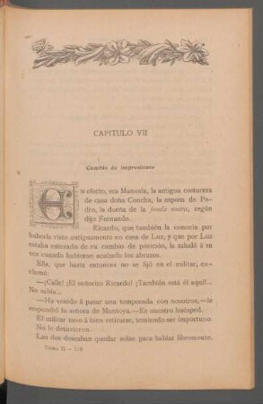 Capítulo VII - Cambio de impresiones