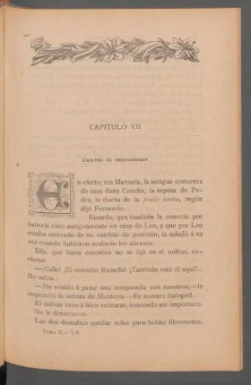 Capítulo VII - Cambio de impresiones