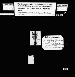 Kriegsstammrolle der Minenwerferkompanie