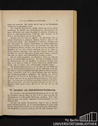 III. Invaliden- und Hinterbliebenen-Versicherung.