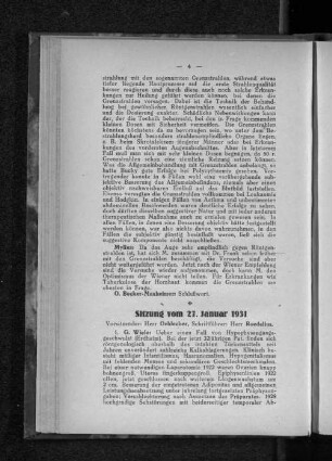 Sitzung vom 27. Januar 1931