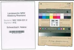 Entnazifizierung Helene Schwarzbach , geb. 31.05.1890 (Trinkhallenbesitzerin)