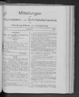 Nr. 9. : November 1914.