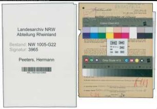 Entnazifizierung Hermann Peeters , geb. 27.01.1911 (Milchhaendler)