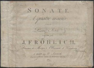 Sonate à quatre mains : pour le piano forte ; oeuv. 3