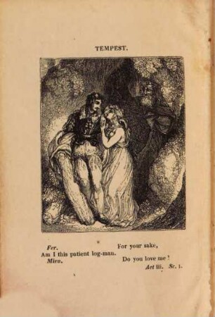 The dramatic works of Shakespeare : With a life and glossary, And 53 illustrations, 1. Tempest. Two Gentlemen of Verona. Merry Wives of Windsor. Twelfth Night. Measure for Measure. - [1838]. - XLIV, 348 S. : 6 Ill.