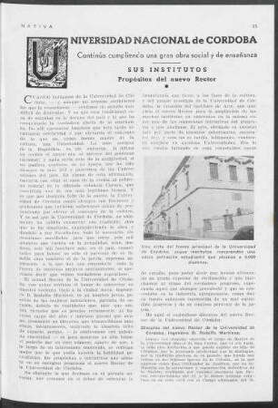 Universidad Nacional de Córdoba - Continúa cumplienc'o una gran obra social y de enseñanza