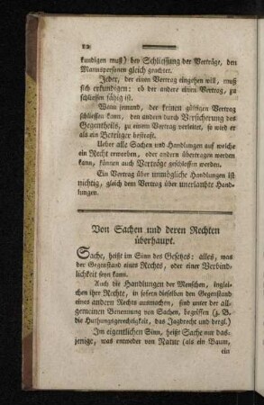 Von Sachen und deren Rechten überhaupt.