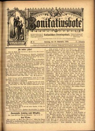 Ausgabe vom Sonntag, den 30. September 1894.