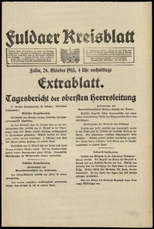 Ausgabe vom Dienstag, den 26. Oktober 1915.