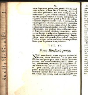 Tit. IV. Si pars Hereditatis petetur.