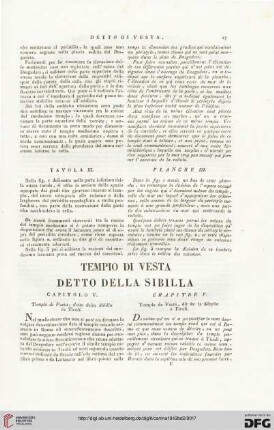 Capitolo V: Tempio di Vesta, detto della Sibilla in Tivoli / Chapitre V: Temple de Vesta, dit de la Sibylle à Tivoli