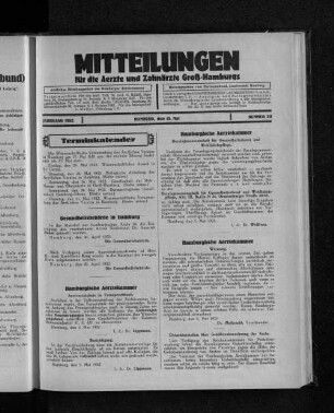 Jahrgang 1932, Hamburg, den 15. Mai, Nummer 20
