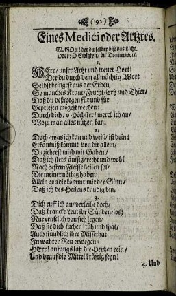 Eines Medici oder Artztes.