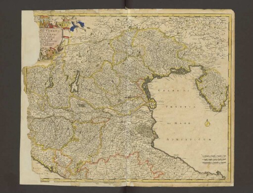 Accuratissima [Dom]inii Veneti in Italia, [Duc]atus Parmae, [P]lacentiae [Mo]denae Regii [et] Mantuae : [Episcop]atusque Tridentini [Ta]bula quae est [Lombar]dia Inferior