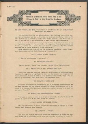 Intelectuales y prensa de América opian sobre el libro "El Poema de Talía" de Julio Carlos Díaz Usandivaras