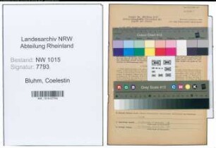Entnazifizierung Coelestin Bluhm , geb. 12.05.1893 (Werkmeister)