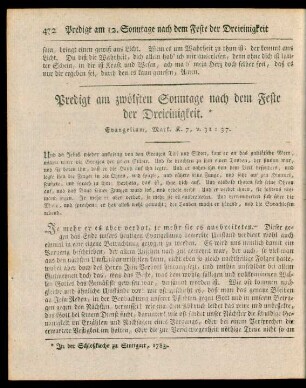 Predigt am zwölften Sonntage nach dem Feste der Dreieinigkeit