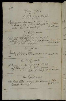 Ein Geschenck des Hhn Verfassers [Johan Meerman]. - Vom Verfasser [Friedrich Christian Kuhn] verehrt. - Aus Holland. - Vom Ubersezer [Franz Hermann Heinrich Lueder], verehrt. - Vom Verfasser [Heinrich Adolph Schrader] verehrt.