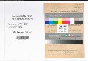 Entnazifizierung Viktor Grobecker , geb. 02.02.1898 (Lehrer)