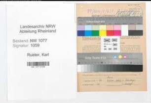 Entnazifizierung Karl Rueter , geb. 31.07.1909 ()