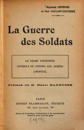 La guerre des soldats