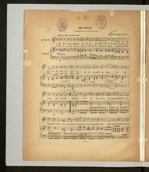 Abschied. [Gesang & Piano]