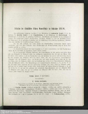 Lehrplan der Königlichen Höhern Gewerbschule