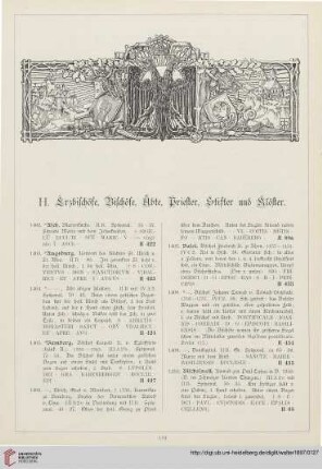 H. Erzbischöfe, Bischöfe, Äbte, Priester, Stifter und Klöster