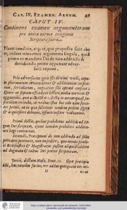 CAPUT IV. [Examen. Argum. Pro Norma Unica ]