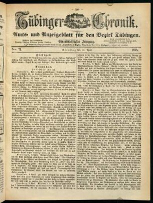 289-304, 13. April (Nro. 71) - 17. April (Nro. 74)