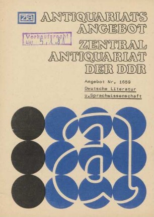 Nr. 1659: Deutsche Literatur u. Sprachwissenschaft