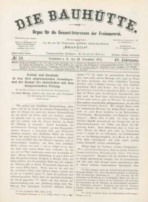 No. 52. Frankfurt a. M., den 30. Dezember 1905. 48. Jahrgang.