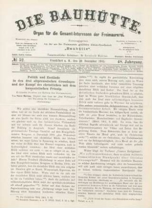 No. 52. Frankfurt a. M., den 30. Dezember 1905. 48. Jahrgang.