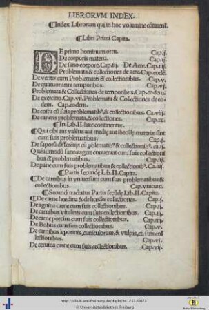 Librorum Index.