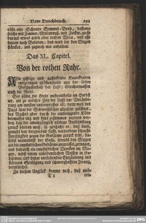 Das XL. Capitel. Von der rothen Ruhr